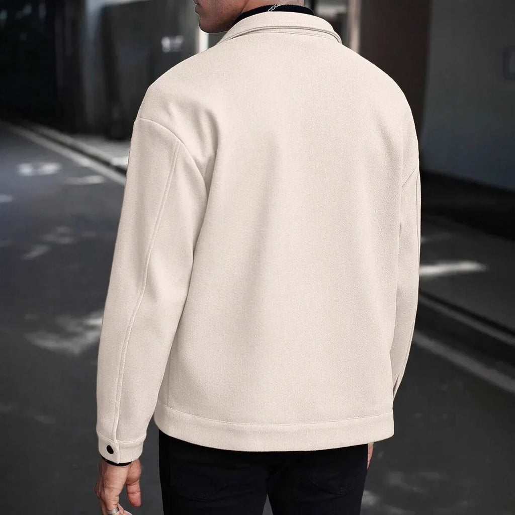 Men's wool button-up shirt jacket — additional view