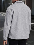 Men's wool button-up shirt jacket — additional view