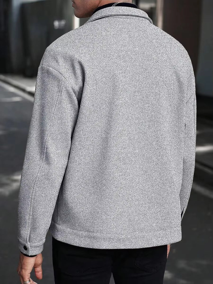 Men's wool button-up shirt jacket — additional view