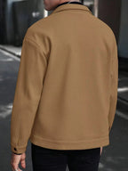 Men's wool button-up shirt jacket — additional view