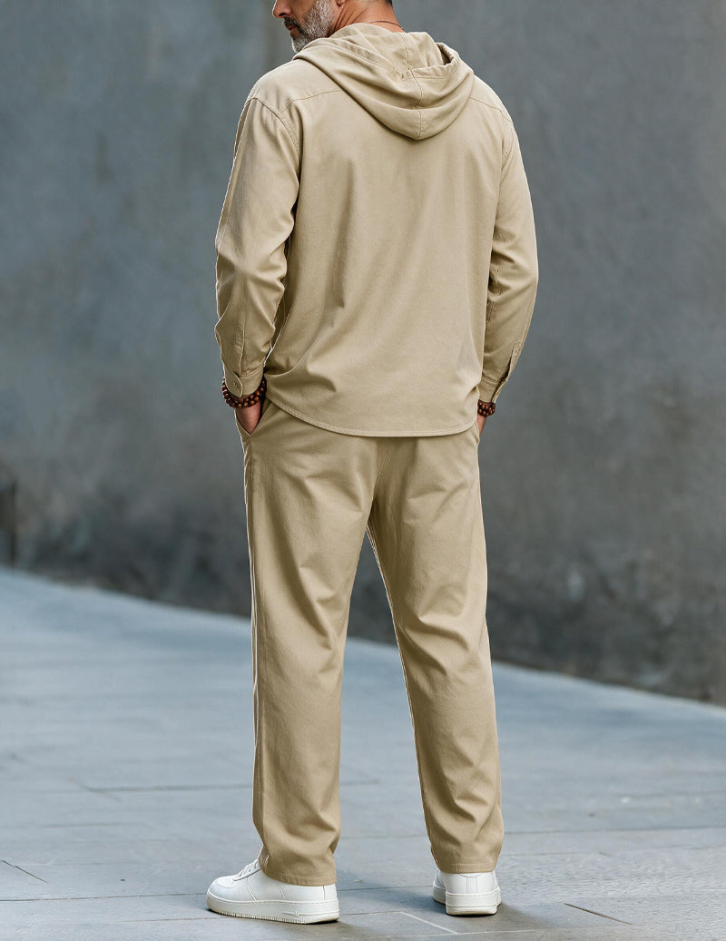 Men's zip-up hooded long sleeve top — additional view