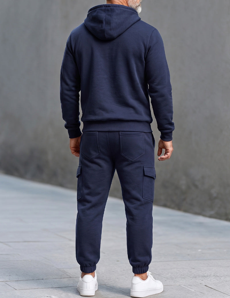 Men's color block half-zip joggers — alternate view