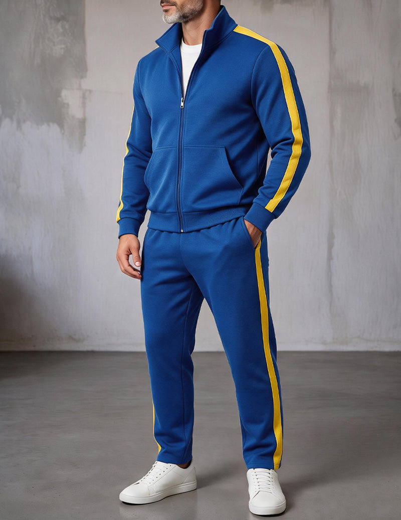 Men's two-piece track jacket set in royal blue