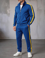 Men's two-piece track jacket set in royal blue