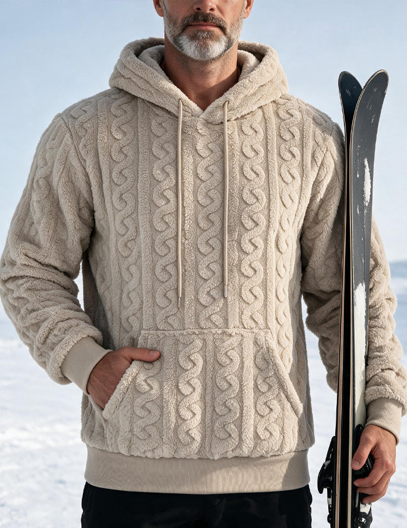 Men's half-zip zip-up pullover in apricot
