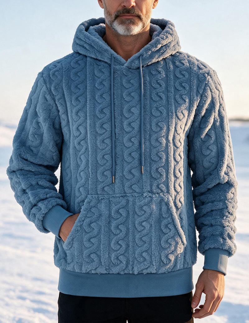Men's half-zip zip-up pullover in sky blue — additional view