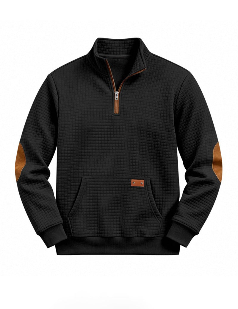 Men's color block quarter-zip sweater — additional view
