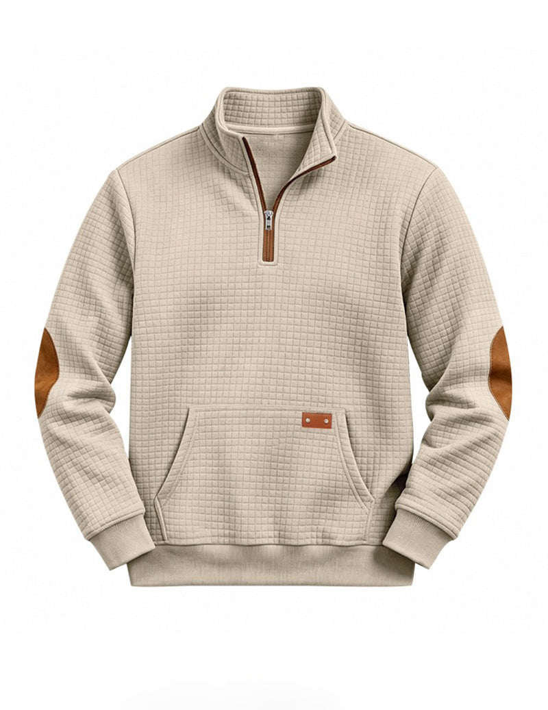 Men's color block quarter-zip sweater — additional view