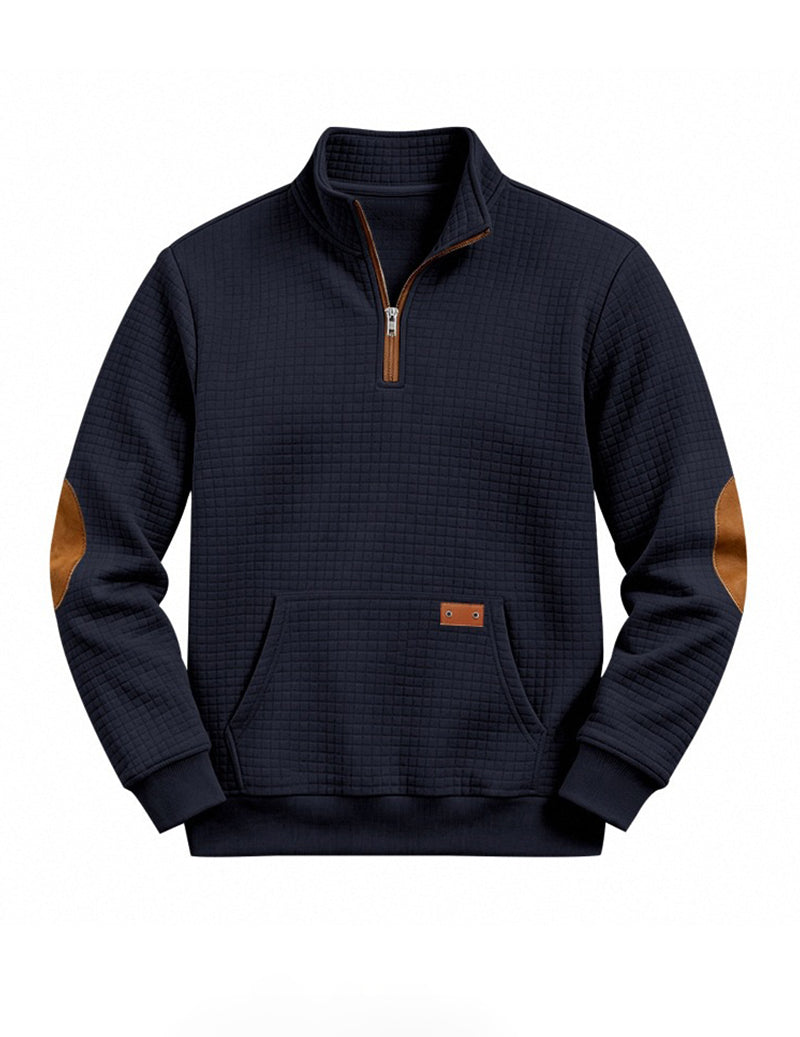 Men's color block quarter-zip sweater — additional view