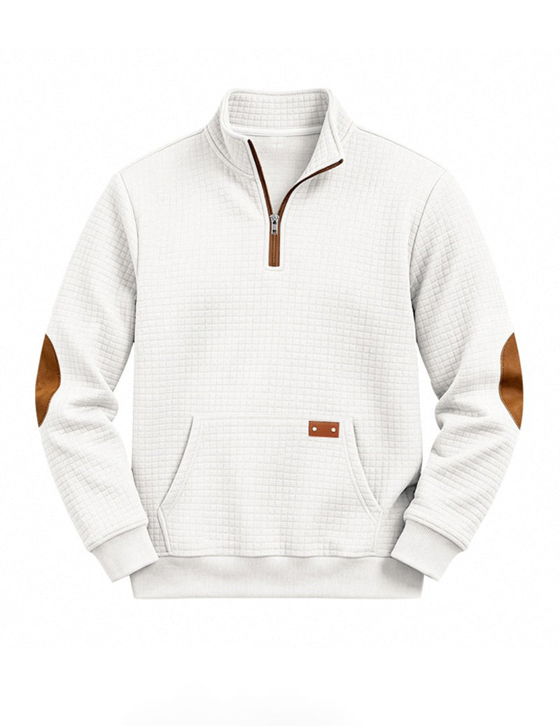 Men's color block quarter-zip sweater — alternate view