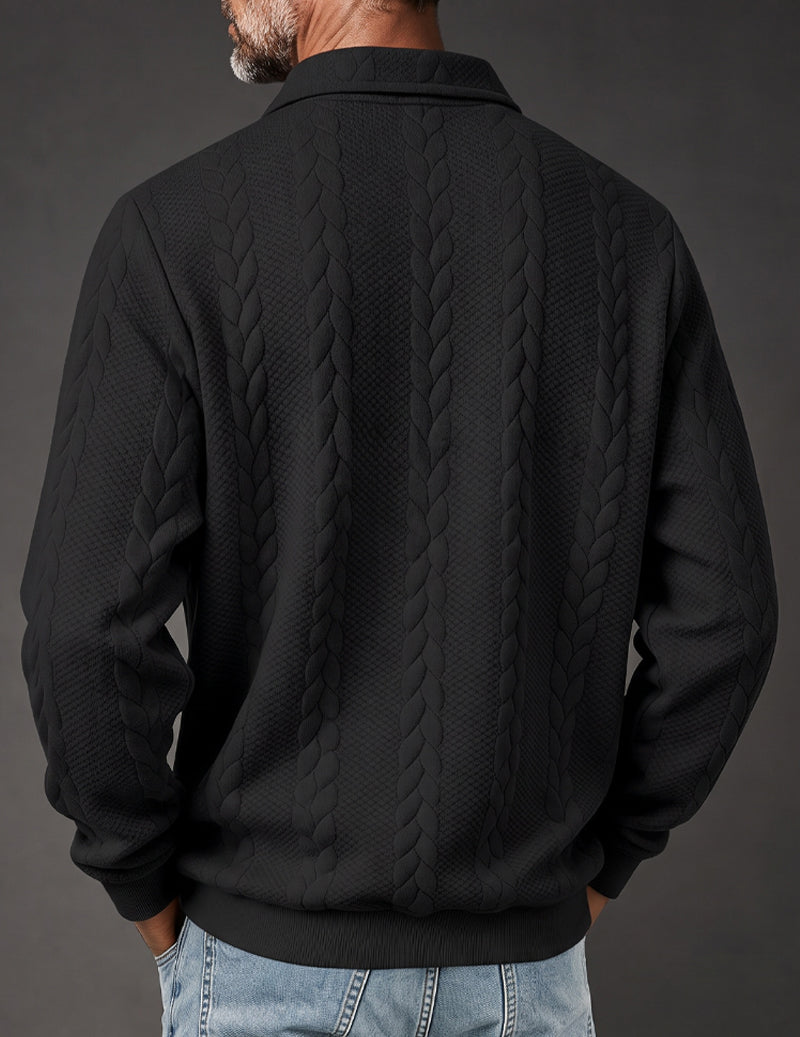 Men's polo collar quarter-zip sweater — additional view