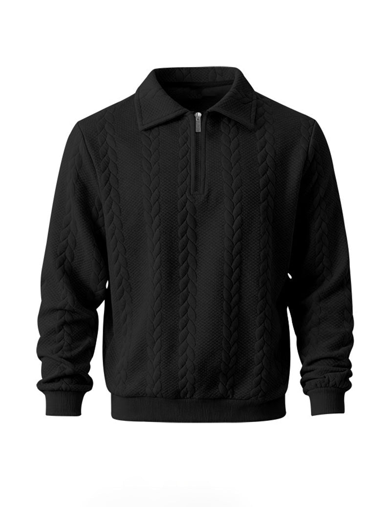 Men's polo collar quarter-zip sweater — additional view