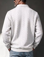Men's polo collar quarter-zip sweater — alternate view