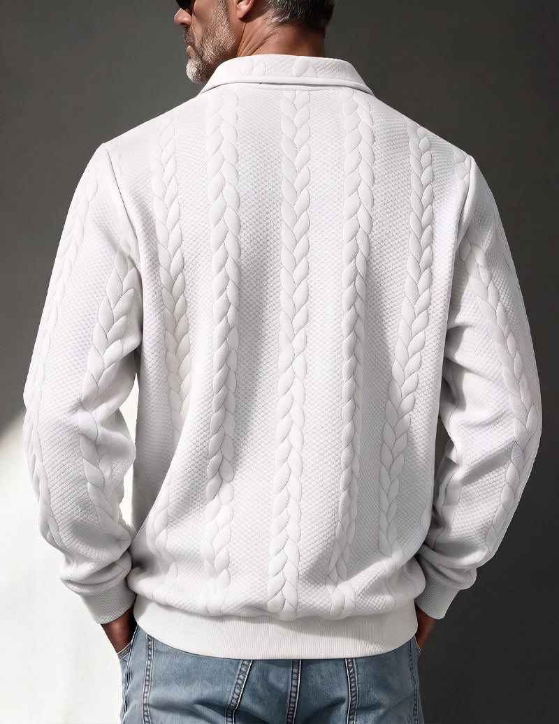 Men's polo collar quarter-zip sweater — alternate view
