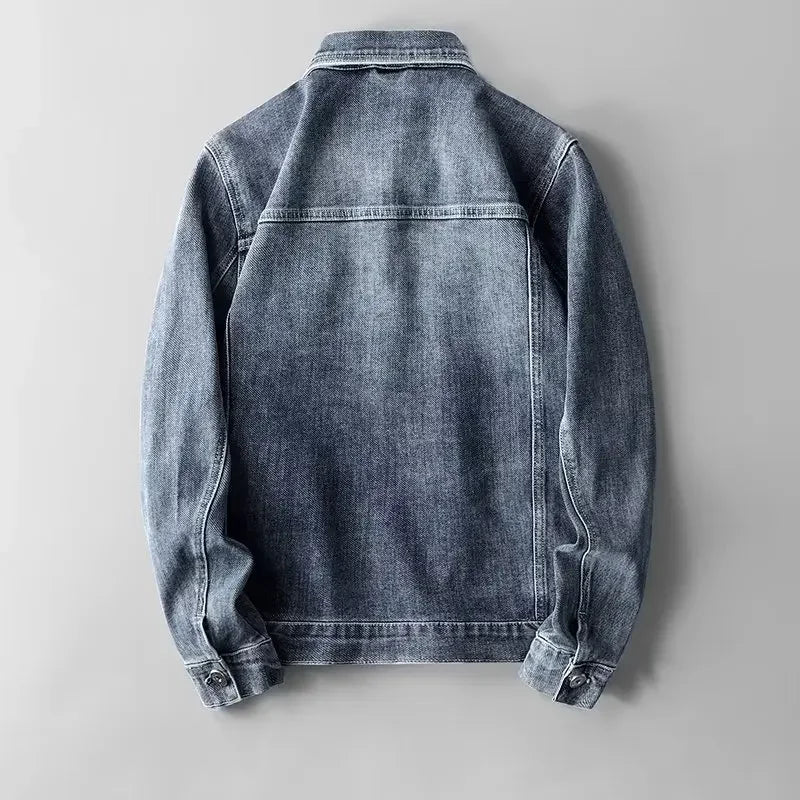 Men's cotton denim trucker jacket — alternate view