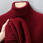 Men's wool turtleneck knit sweater — additional view
