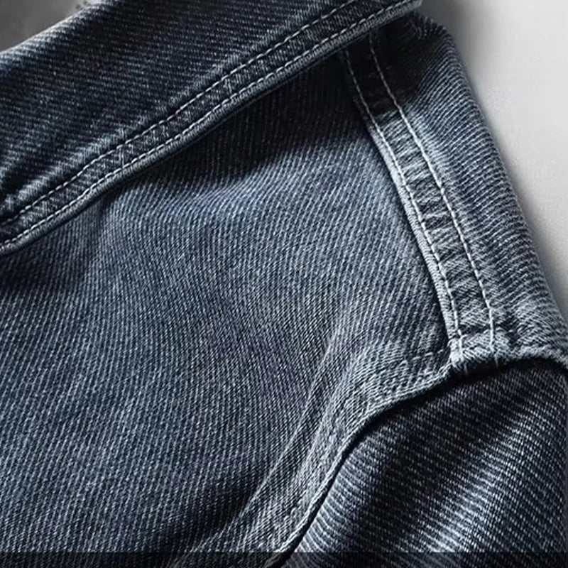 Men's cotton denim trucker jacket — additional view