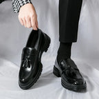Men's leather penny loafers in black — alternate view