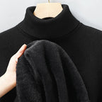 Men's wool turtleneck knit sweater — additional view