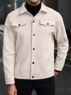 Men's wool button-up shirt jacket — additional view