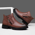 Men's side-zip leather boots — detail view