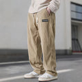 Men's corduroy drawstring sweatpants in khaki