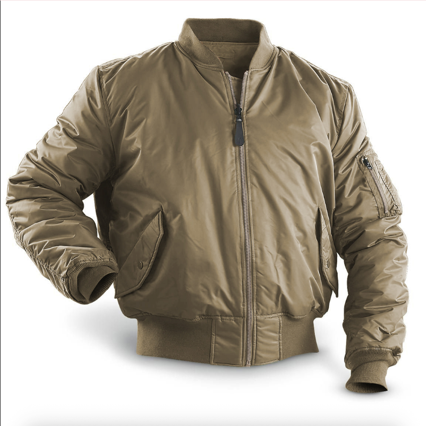 Men's padded harrington bomber jacket in brown — additional view