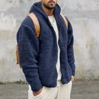 Men's zip-up relaxed-fit hooded jacket