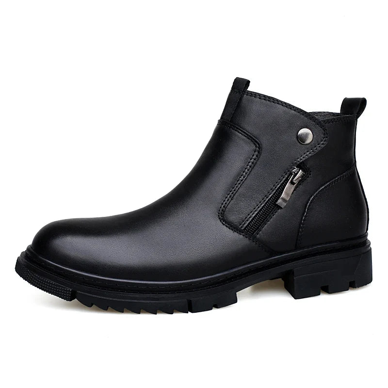 Men's side-zip leather boots — additional view
