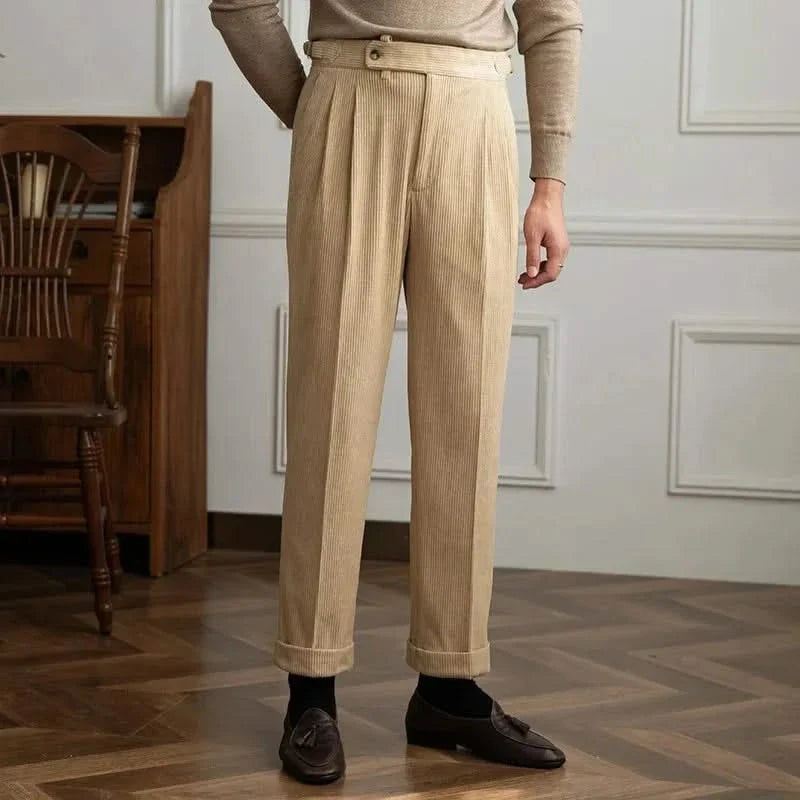 Men's high-waisted corduroy trousers — additional view