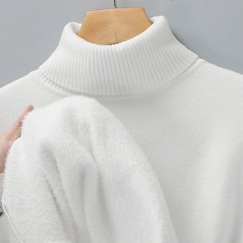 Men's wool turtleneck knit sweater — additional view