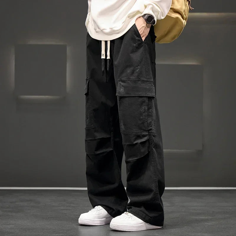 Men's wide-leg relaxed-fit cargo pants — additional view