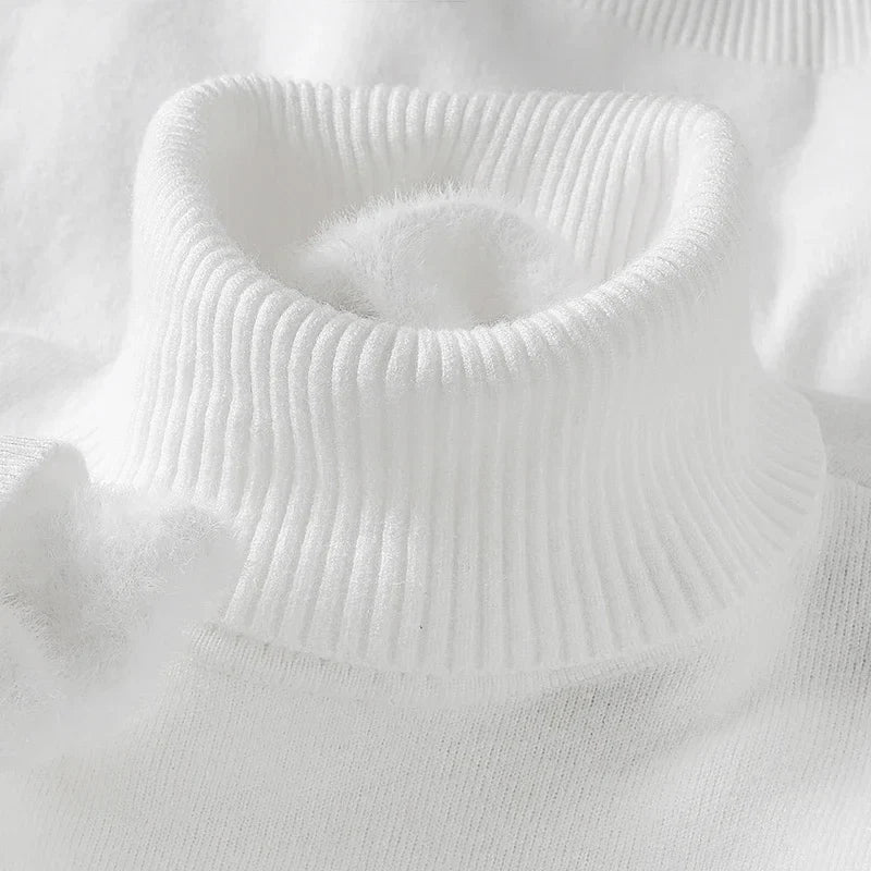 Men's wool turtleneck knit sweater — additional view