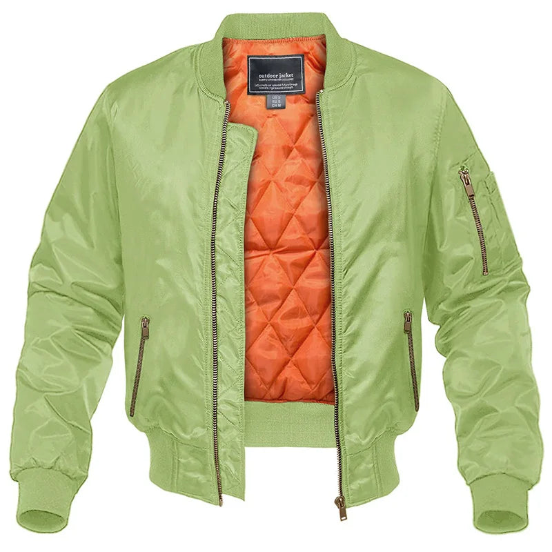 Men's padded harrington bomber jacket in green — additional view