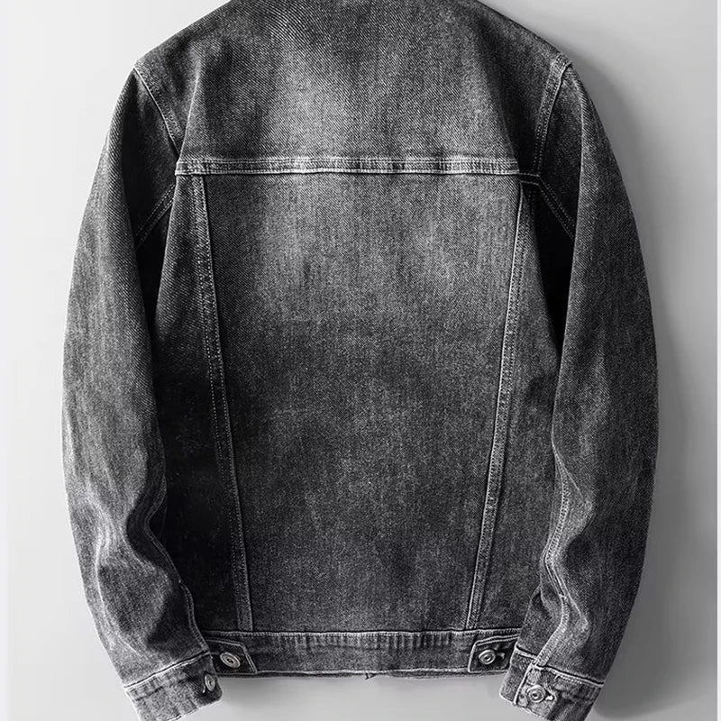 Men's cotton denim trucker jacket — additional view