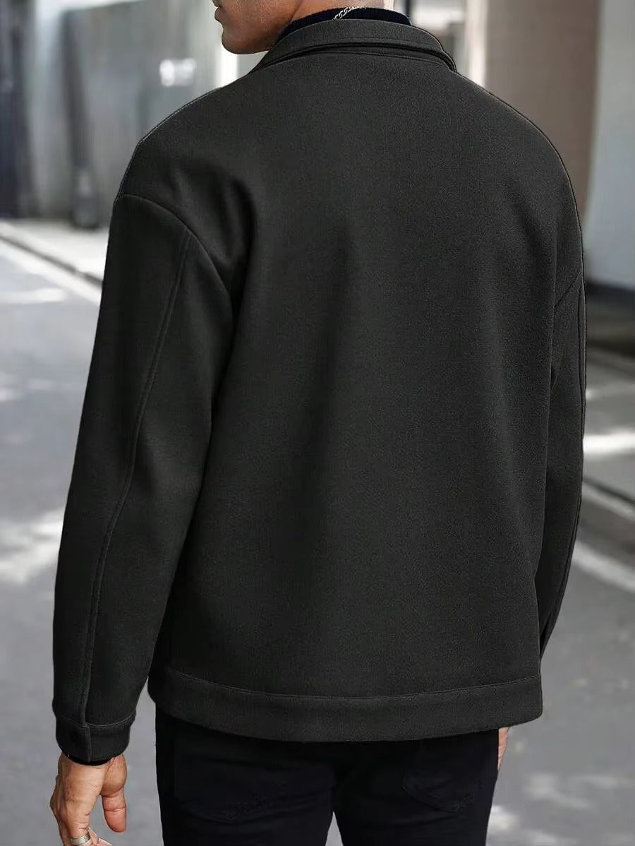 Men's wool button-up shirt jacket — additional view