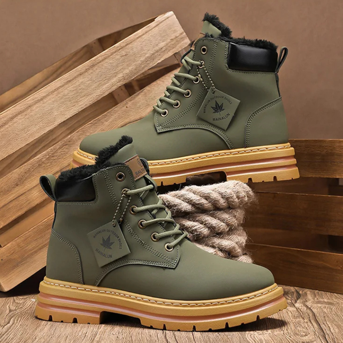 Men's fur-lined insulated snow boots — additional view