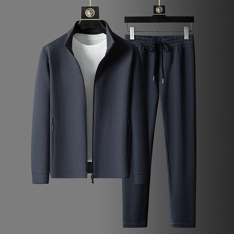 Men's two-piece zip tracksuit set in dunkelblau — alternate view
