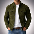 Men's classic suede jacket in green