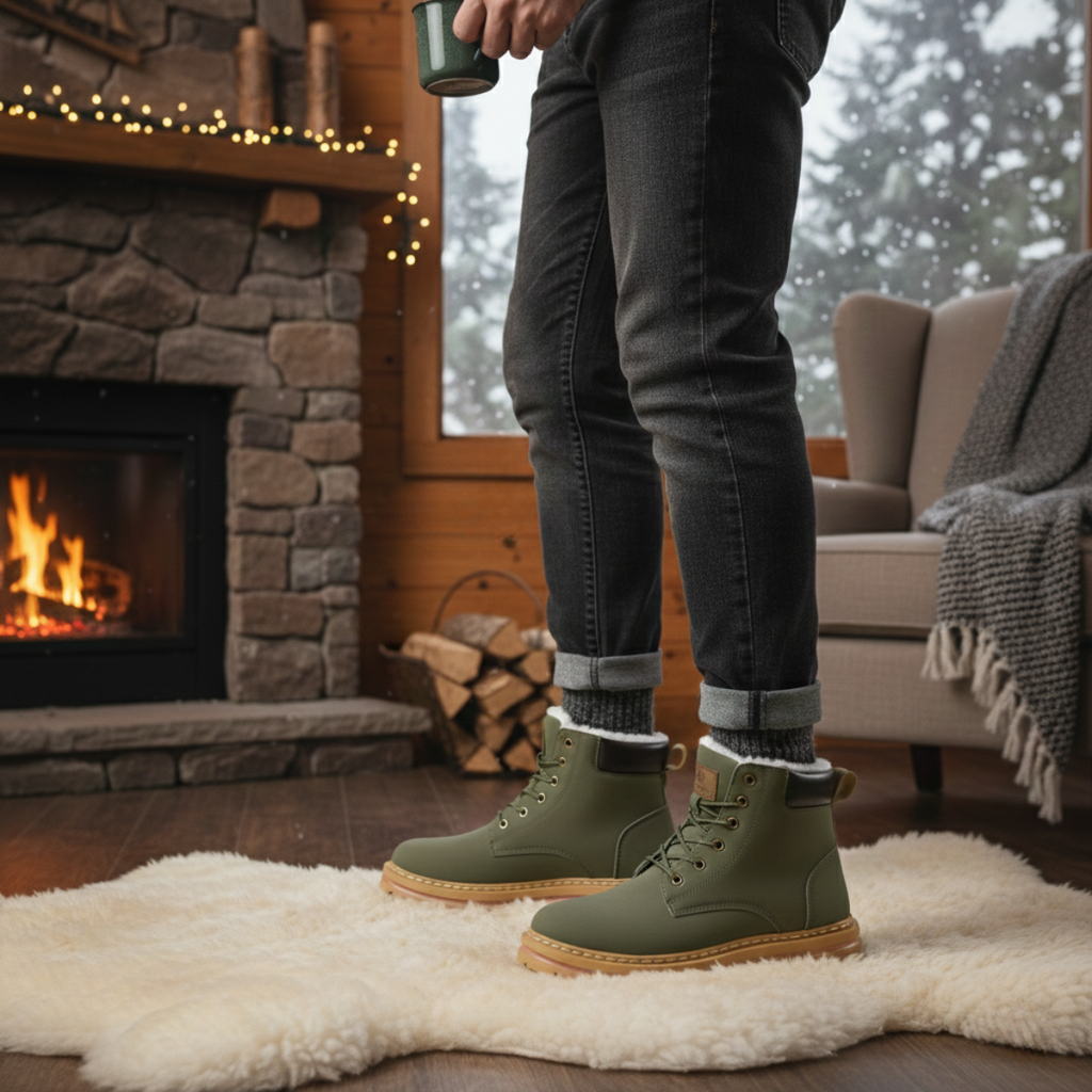 Men's fur-lined insulated snow boots — additional view