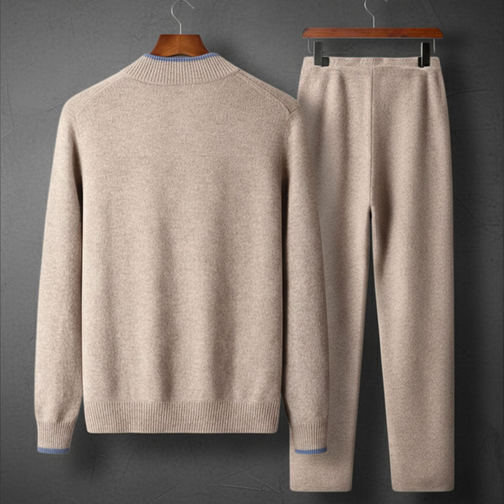 Men's two-piece zip tracksuit set — detail view