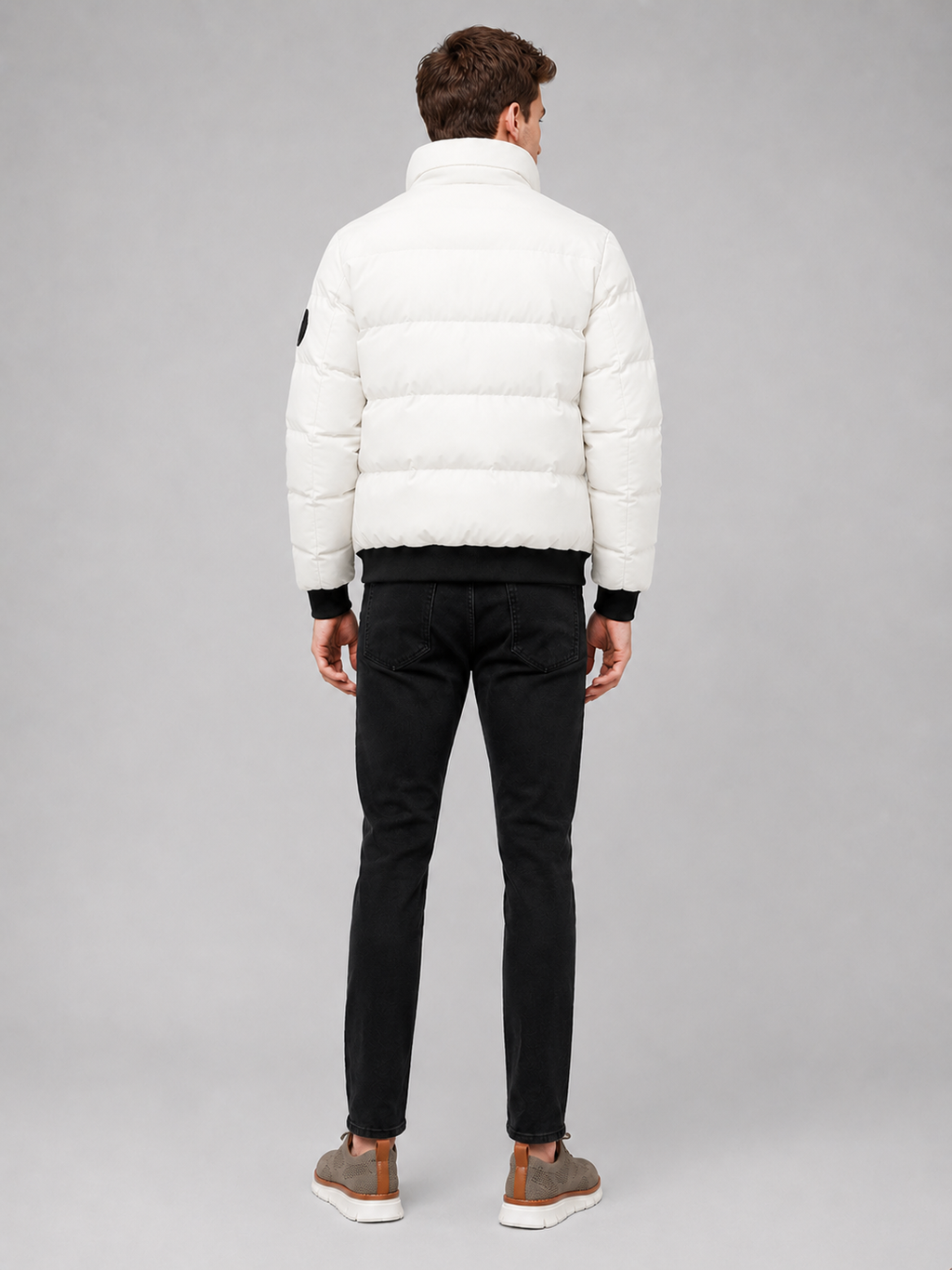 Men's thick zip-up puffer jacket — additional view