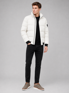 Men's thick zip-up puffer jacket — detail view
