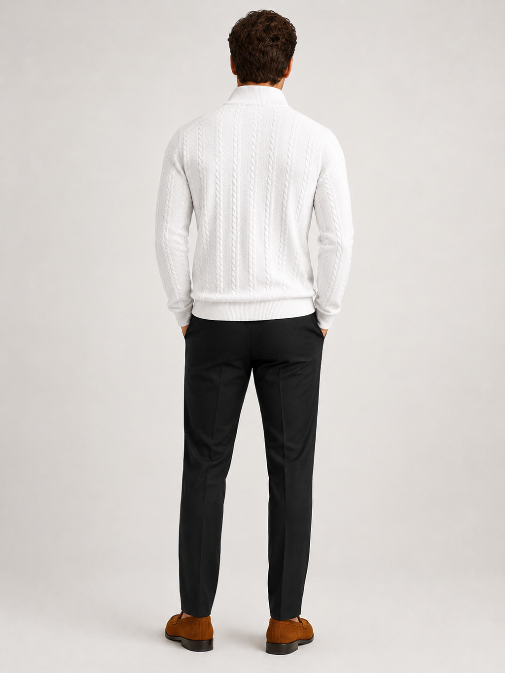 Men's jacquard quarter-zip sweater — additional view