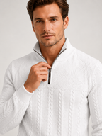 Men's jacquard quarter-zip sweater — alternate view