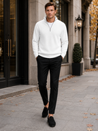 Men's ribbed stand-collar quarter-zip sweater — additional view