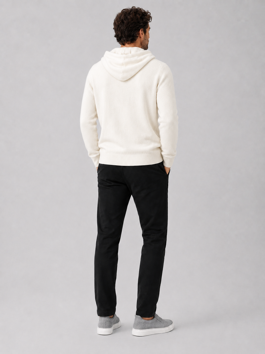 Men's hooded knit pullover sweater — additional view