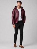 Men's lightweight hooded down jacket — additional view
