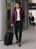 Men's lightweight hooded down jacket — additional view