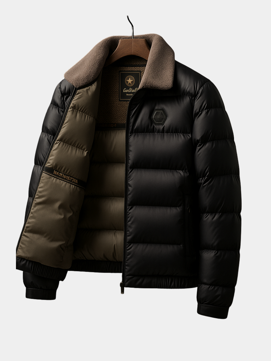 Men's insulated hooded down jacket